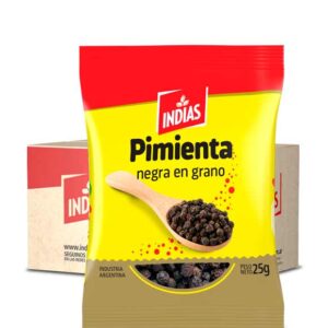 Pimienta negra en grano 25 x 25g.